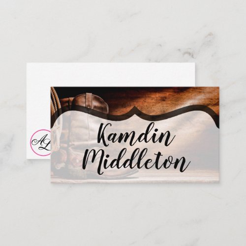 Personalized Place Cards Cowboy Boots Barn Wood Ru