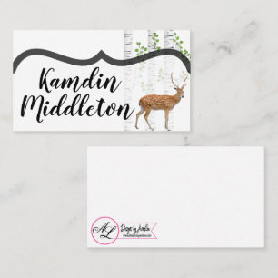 Personalized Place Cards Deer Doe Buck Woodland Hu