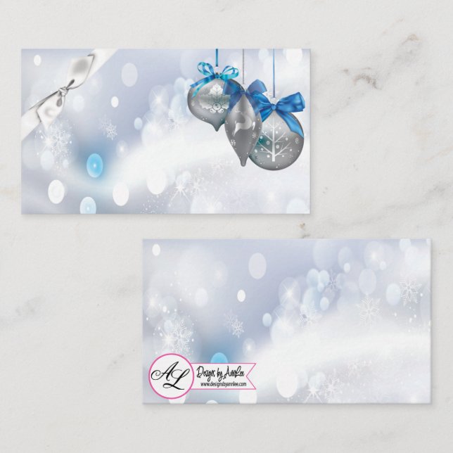 Personalized Place Cards Ornaments Snowflakes Snow (Front/Back)