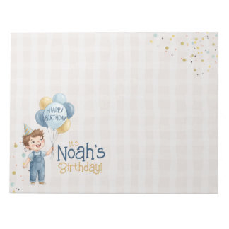 Personalized Placemat Boy Birthday Party  Notepad