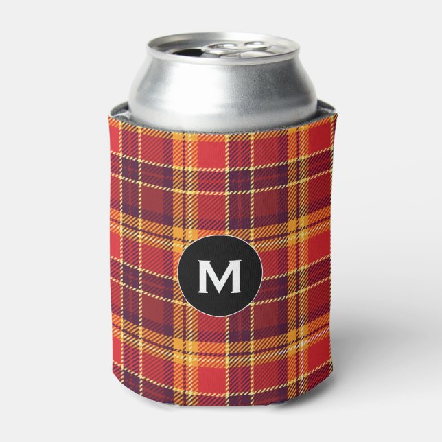 Personalized Plaid Can Cooler (Can Front)