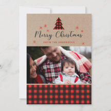 Personalized Plaid Christmas Photo Card
