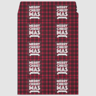 Personalized Plaid Christmas Photo Ornament Cust Envelope Mailers