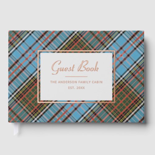 Personalized Plaid Clan Anderson Elegant Tartan Guest Book