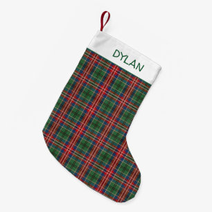 Personalized Plaid Clan MacCulloch Tartan Small Christmas Stocking