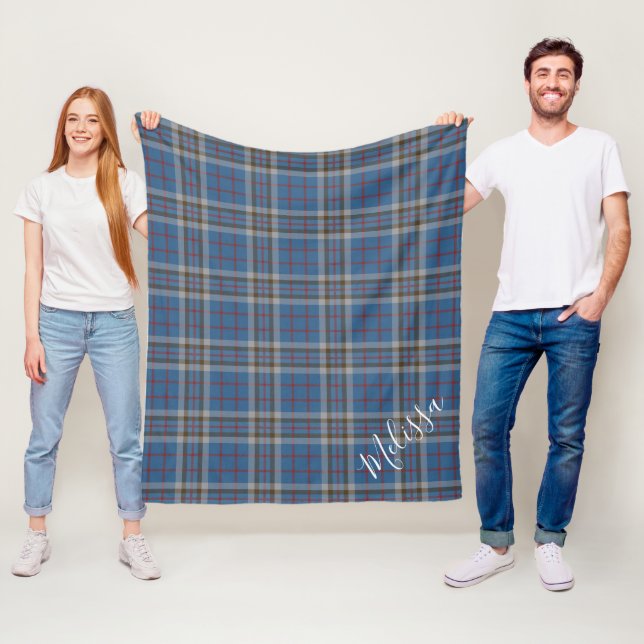 Personalized Plaid Clan Thompson Tartan Fleece Blanket (In Situ)