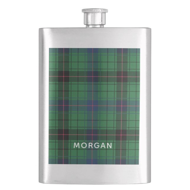 Personalized Plaid Davidson Tartan Custom  Flask (Front)