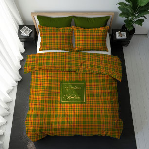 Personalized Plaid Duvet Trendy Fall Bedroom Gift Cover
