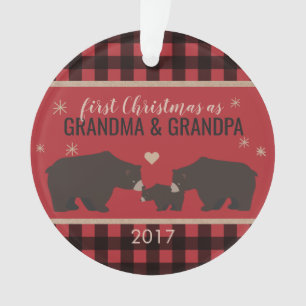 Personalized Plaid Grandparent's Acrylic Ornament
