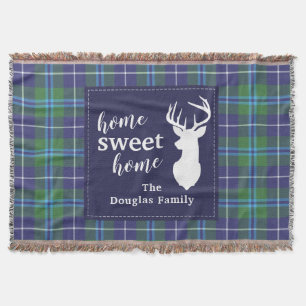 Personalized Plaid Holiday Clan Douglas Tartan Throw Blanket