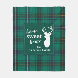 Personalized Plaid Holiday Tartan Clan Henderson Fleece Blanket