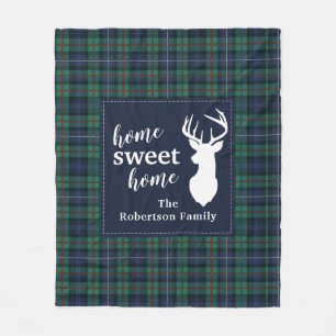 Personalized Plaid Holiday Tartan Clan Robertson Fleece Blanket