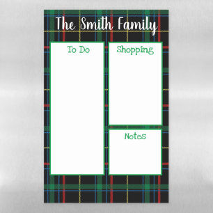 Personalized Plaid Magnetic Dry Erase Sheet