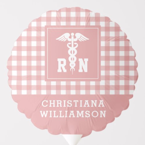 Personalized Plaid Pattern RN Registered Nurse Balloon