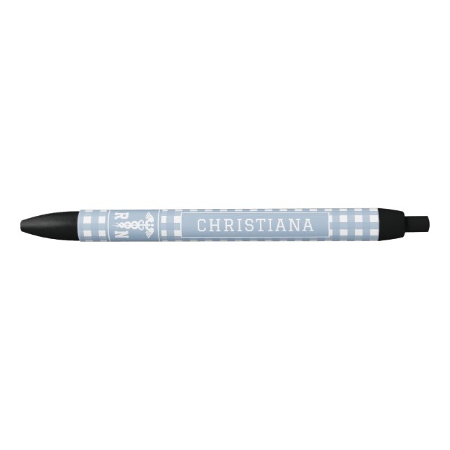 Personalized Plaid Pattern RN Registered Nurse Pen (Front)