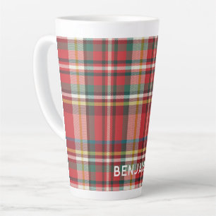 Personalized Plaid Rustic Christmas Holiday Family Latte Mug