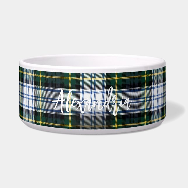 Personalized Plaid Rustic Clan Gordon Tartan Bowl (Front)