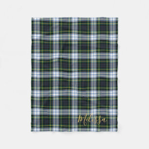 Personalized Plaid Rustic Clan Gordon Tartan Fleece Blanket