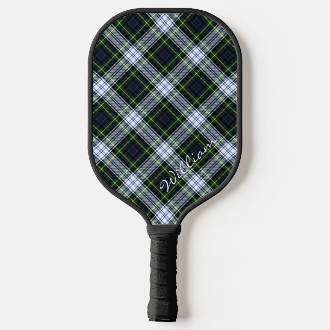 Personalized Plaid Rustic Gordon Clan Name Pickleball Paddle (Back)