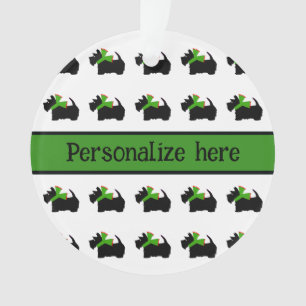 Personalized Plaid Scotty Dog  Ornament