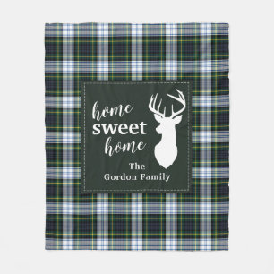 Personalized Plaid Sweet Home Tartan Clan Gordon Fleece Blanket