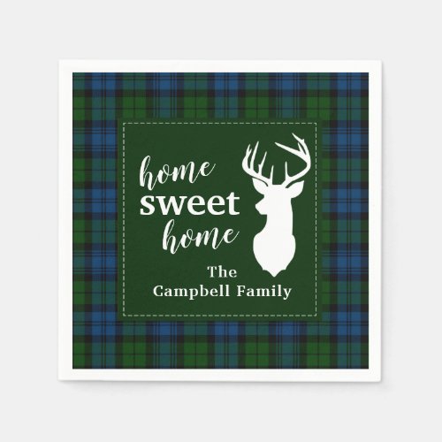 Personalized Plaid Tartan Clan Campbell Military Napkins