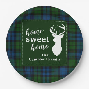 Personalized Plaid Tartan Clan Campbell Military Paper Plates