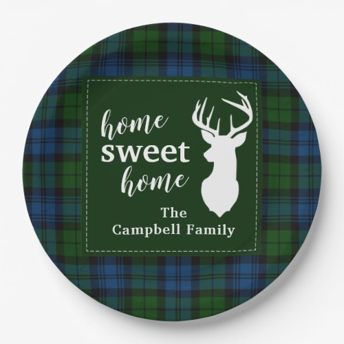 Personalized Plaid Tartan Clan Campbell Military Paper Plates