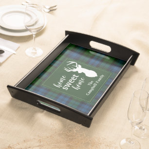 Personalized Plaid Tartan Clan Campbell Military Serving Tray