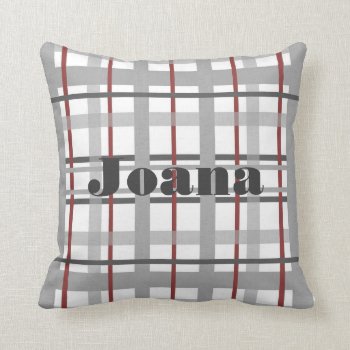 Personalized Plaid Throw Pillow by Tissling at Zazzle