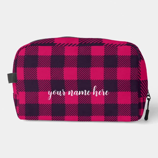 Personalized Plaid Toiletry Bag (Front)