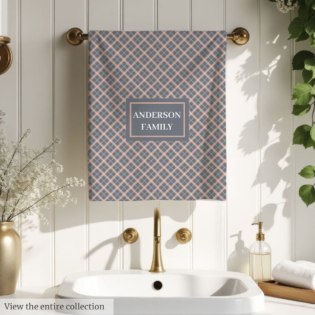 Personalized Plaid Towels Trendy Pastel Colors (Personalized Plaid Towels Trendy Pastel Colors)
