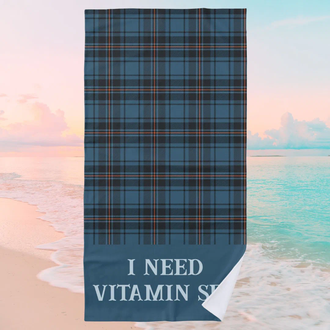 Personalized Plaids Beach Retirement Gifts for Dad Beach Towel (Creator Uploaded)