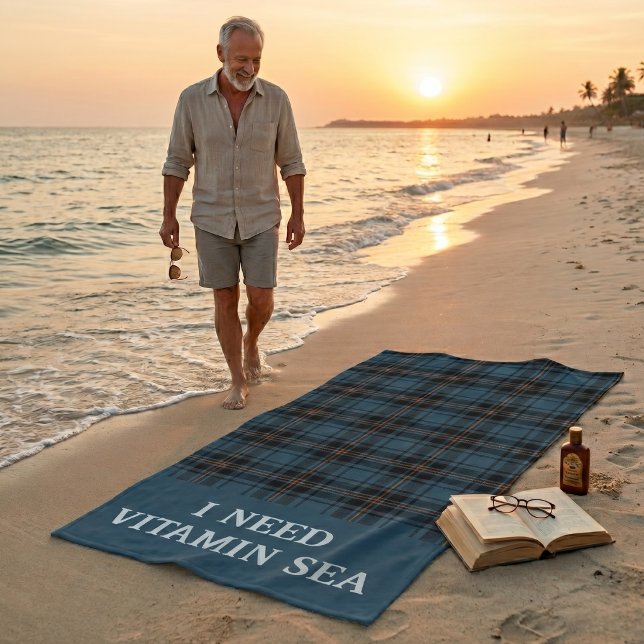 Personalized Plaids Beach Retirement Gifts for Dad Towel (Personalized Plaids Beach Retirement Gifts for Dad Towel)