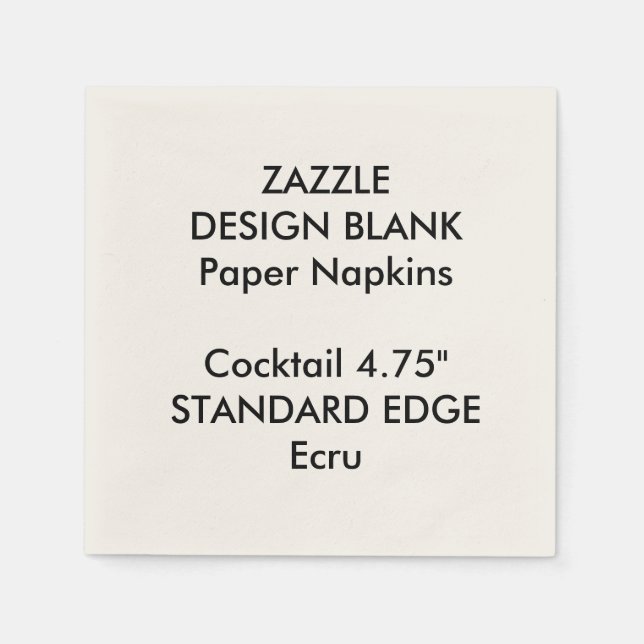 Personalized Plain Edge Cocktail Paper Napkins (Front)