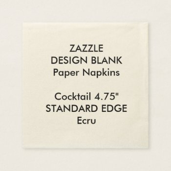 Personalized Plain Edge Cocktail Paper Napkins by ZazzleDesignBlanks at Zazzle