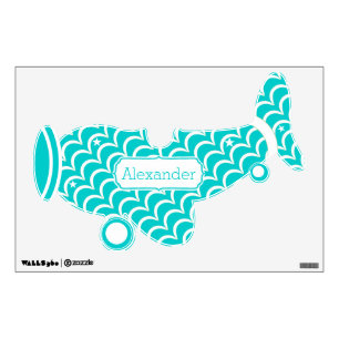 Personalized Plane Baby Boy or Toddler Blue Boy's Wall Sticker