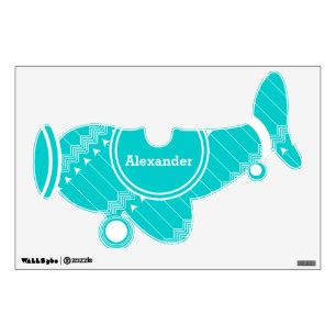 Personalized Plane Baby Boy or Toddler Mint Green Wall Decal