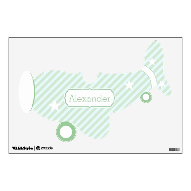 Personalized Plane Baby Boy or Toddler Wall Decal (Front)