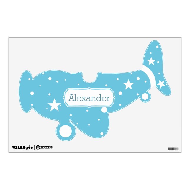 Personalized Plane Baby Boy or Toddler Wall Decal (Front)