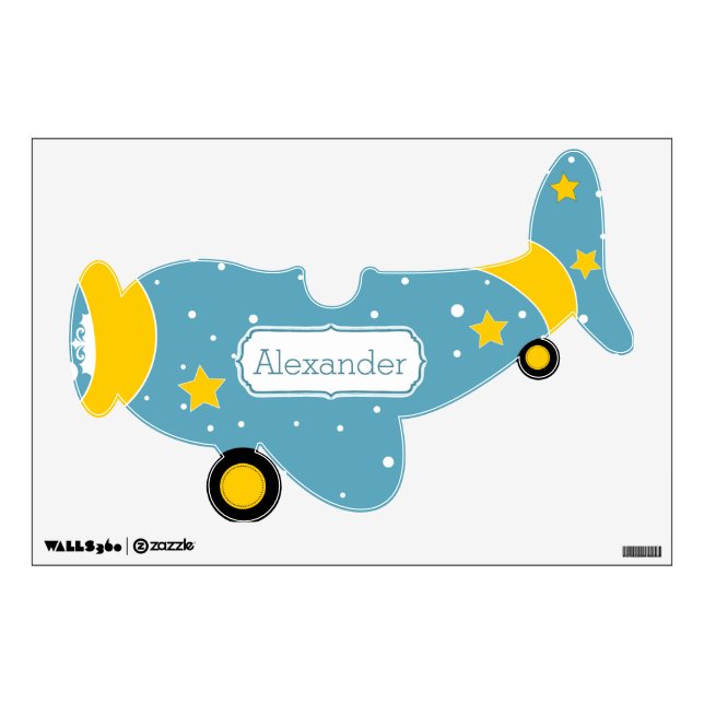 Personalized Plane Baby Boy or Toddler Wall Decal (Front)