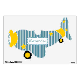 Personalized Plane Baby Boy or Toddler Wall Decal