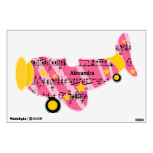 Personalized Plane Baby Girl or Toddler Wall Decal