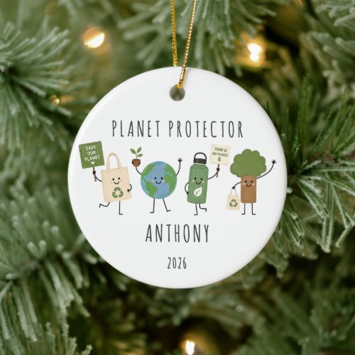 Personalized Planet Protector Christmas Ornament