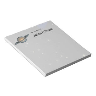 Personalized Planet Saturn with Rings Outer Space Notepad