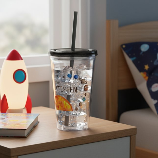 Personalized Planets Galaxy Solar System Sun Acrylic Tumbler (Creator Uploaded)