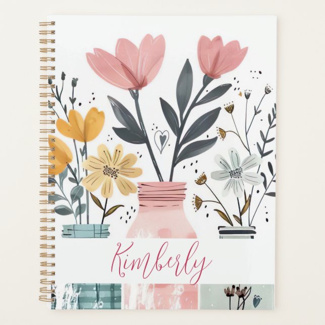 Personalized Planner Flower Design (Front)