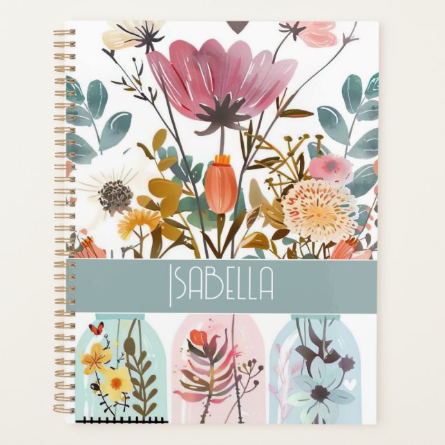 Personalized Planner Flower Design (Front)