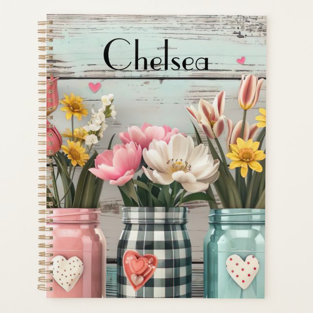 Personalized Planner Flower Design (Front)
