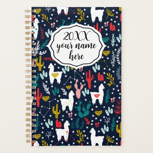 Personalized Planner with Alpacas (Front)
